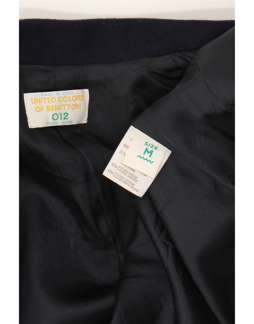 Benetton Jungen-Blazer mit 2 Knöpfen, 10–11 Jahre, mittelmarineblaue Wolle