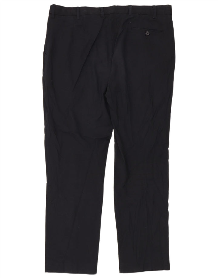 Marks & Spencer Herren-Anzughose in normaler Passform, W38 L31, marineblaues Polyester