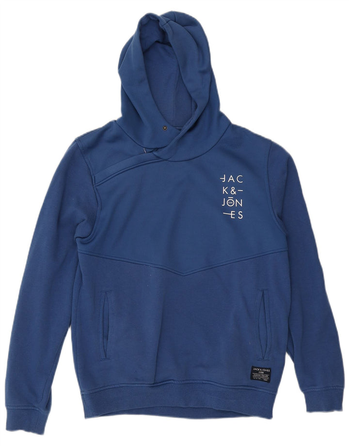 Jack & Jones Herren Core Graphic Kapuzenpullover Mittelblaues Polyester
