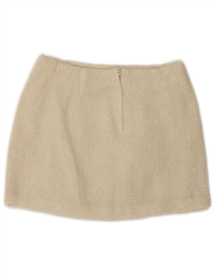 Topshop Damen-Strick-Minirock UK 12 Medium W28 Beige Wolle