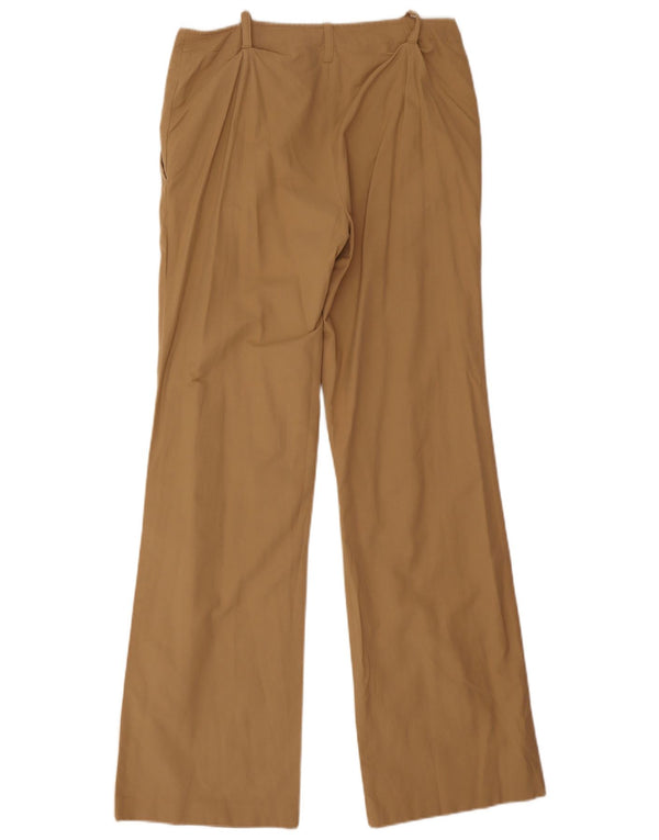 Stefanel Damen Bootcut Chino Hose IT 44 Medium W30 L32 Khaki Baumwolle