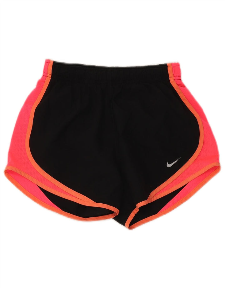 Nike Damen-Sportshorts UK 6 XS Schwarzes Colourblock-Polyester