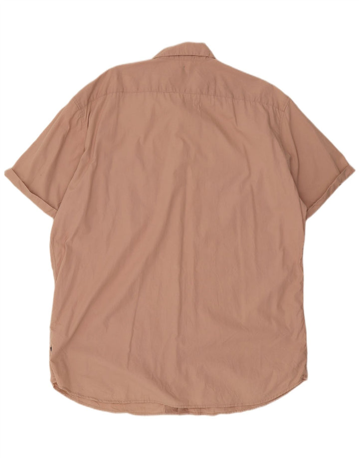 Jack & Jones Herren Kurzarmhemd 2XL Rosa Baumwolle