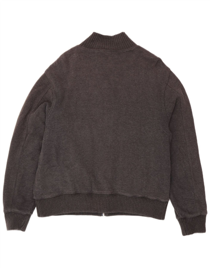 Marks & Spencer Herren-Cardigan aus blauer Harbour-Strickjacke, groß, graue Baumwolle