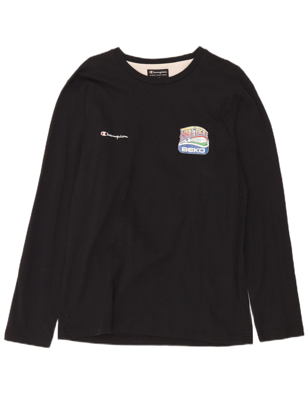 CHAMPION Herren-Grafik-Oberteil, langärmelig, groß, schwarze Baumwolle