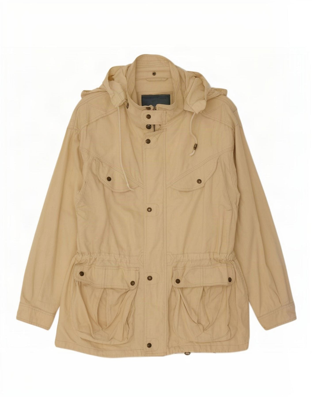 Leader Herren-Utility-Jacke mit Kapuze, UK 40, Größe L, Beige, Baumwolle