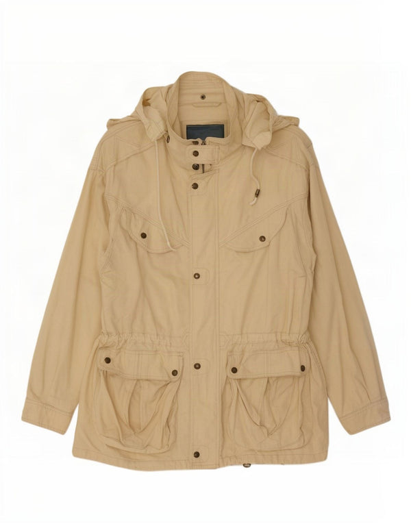 Leader Herren-Utility-Jacke mit Kapuze, UK 40, Größe L, Beige, Baumwolle