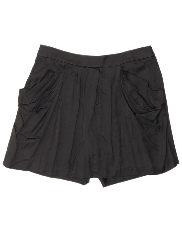 REISS Womens Casual Shorts UK 14 Large W32 Black Viscose
