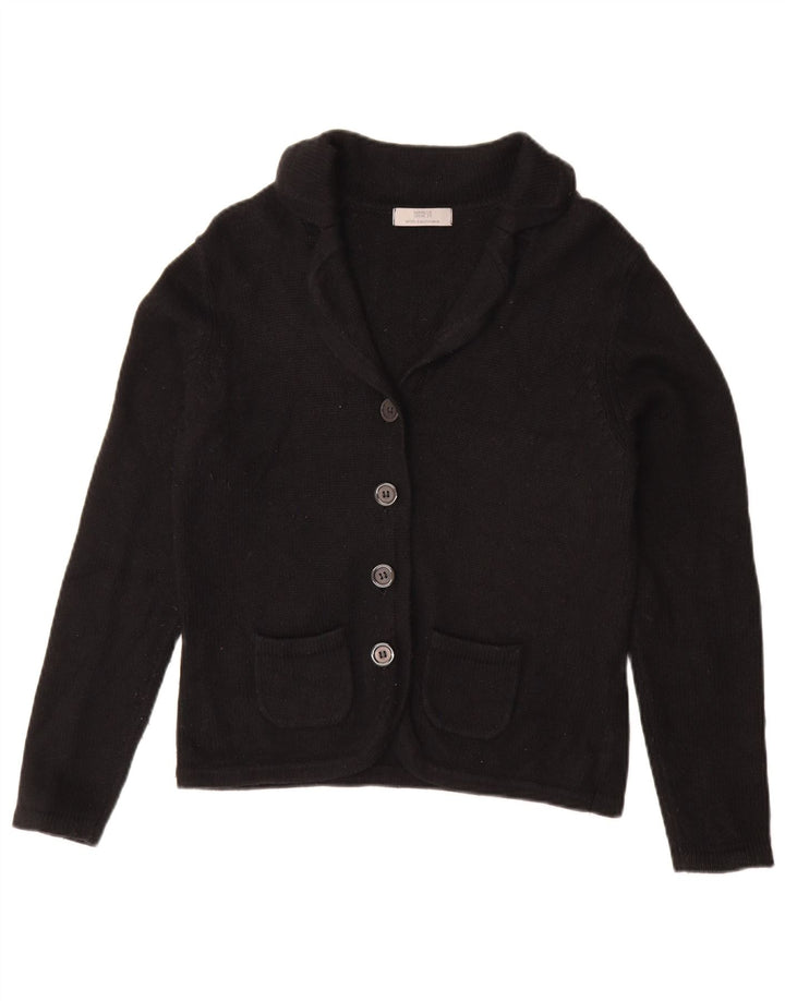 Marks & Spencer Damen-Cardigan-Pullover UK 12 Mittelschwarze Baumwolle