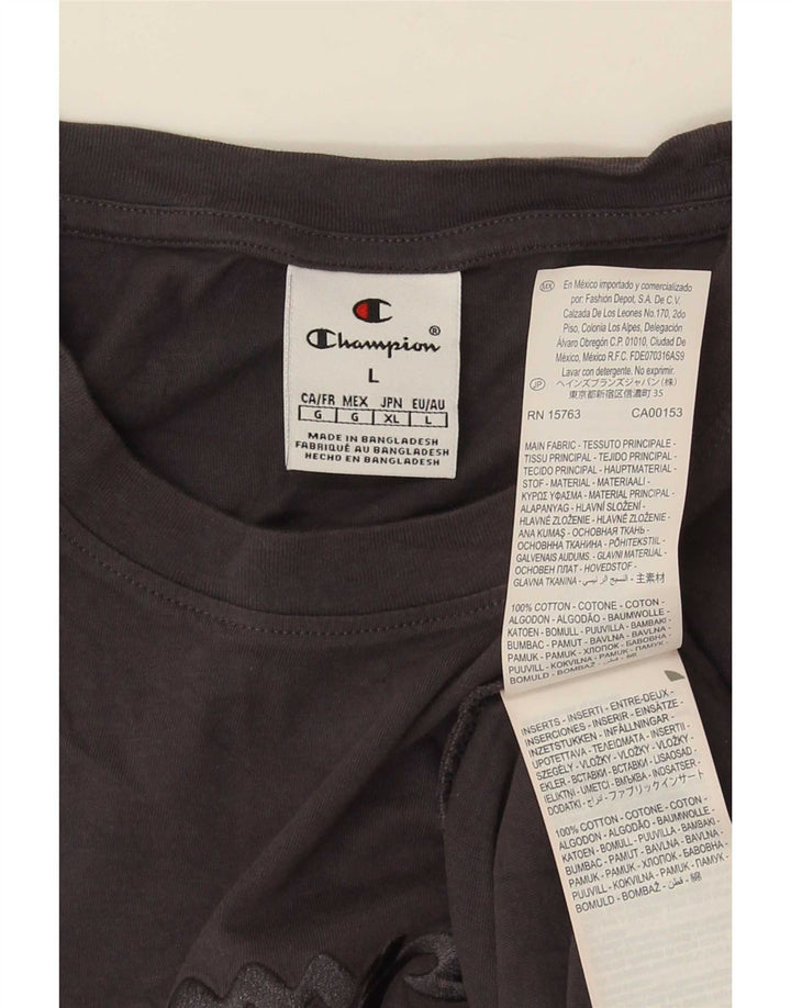 Champion Herren-T-Shirt mit Grafik, Größe L, Grau, Baumwolle