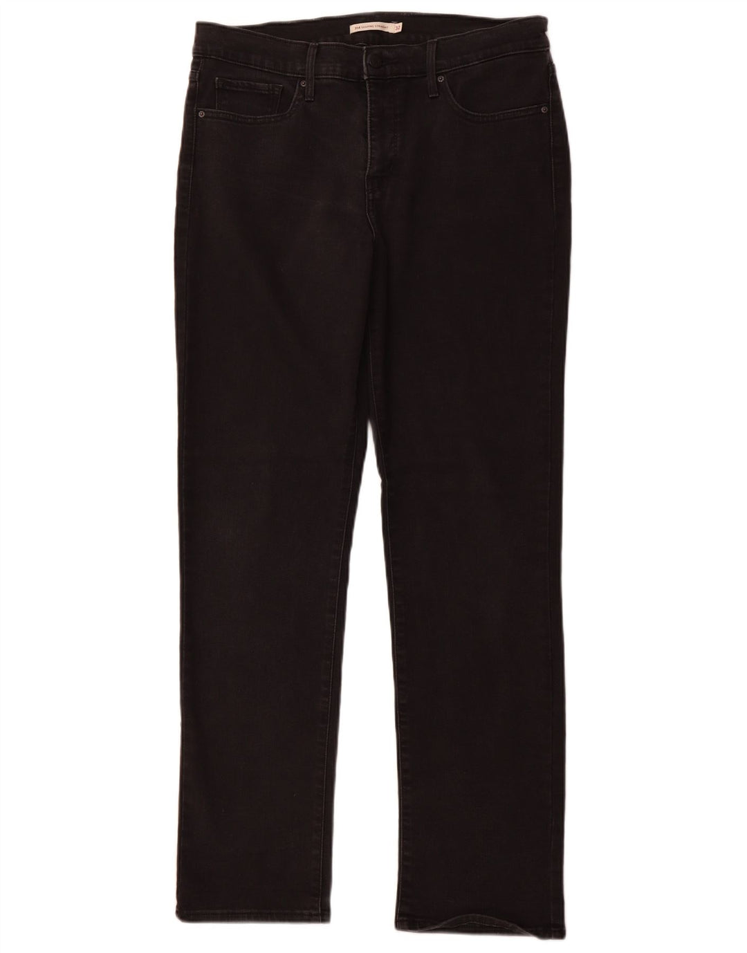 LEVI'S Damen 314 Shaping Straight Jeans W32 L32 Schwarze Baumwolle