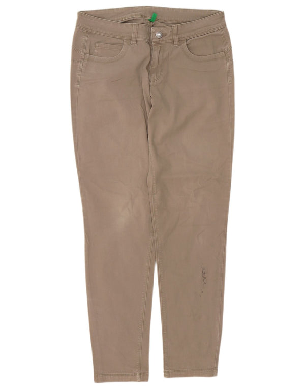 Benetton Womens Slim Casual Trousers W30 L30 Beige