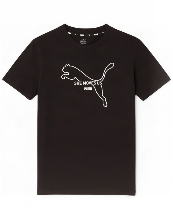 Puma Herren Grafik T-Shirt Top XS Schwarz Baumwolle