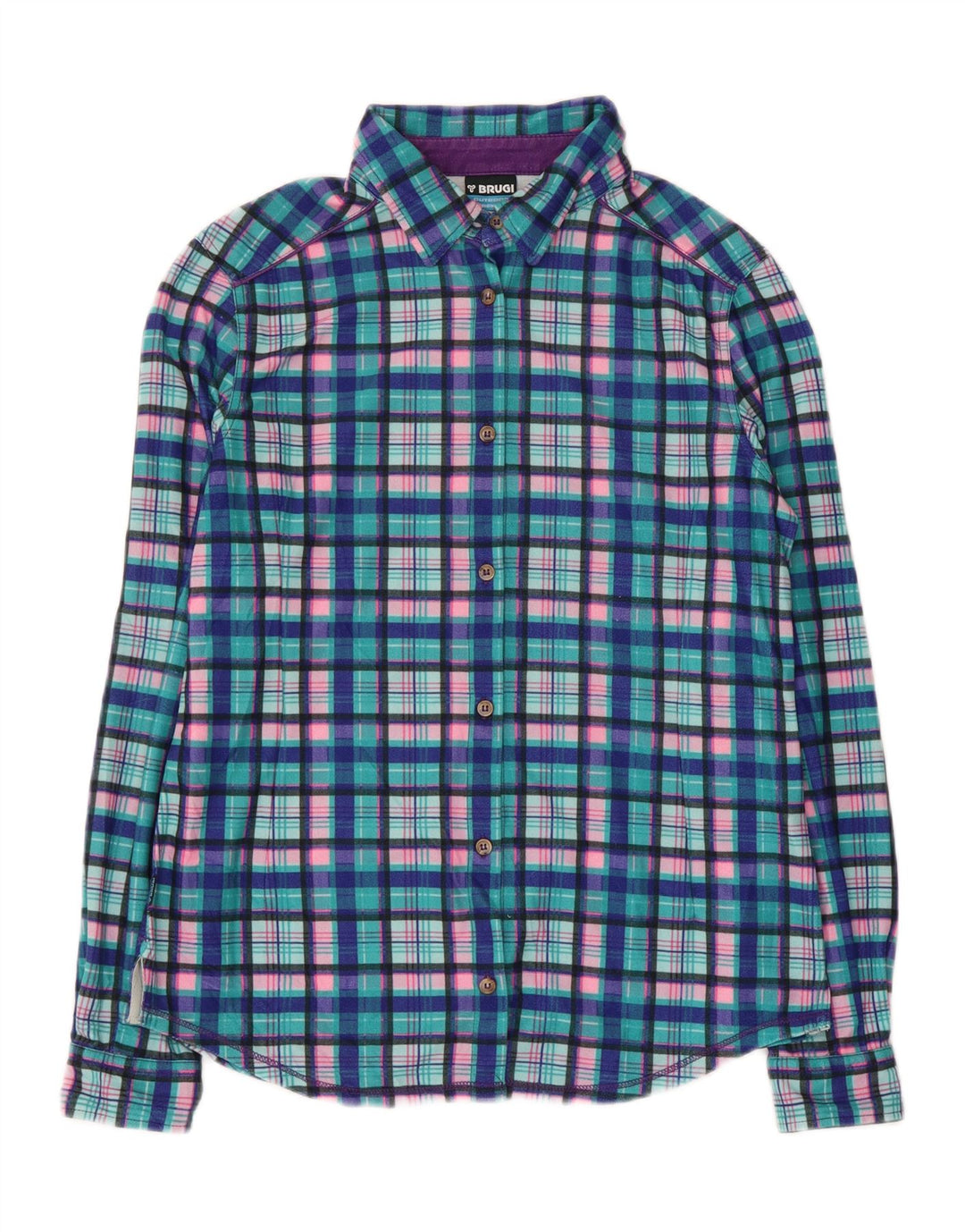BRUGI Damen Flanellhemd UK 14 Large Blue Check