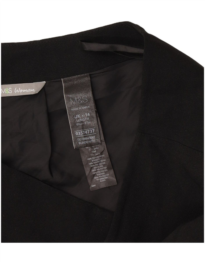 Marks & Spencer Damen Bleistiftrock UK 14 Large W32 Schwarz Polyester