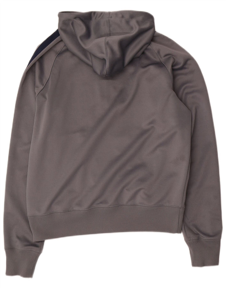 Nike Herren-Kapuzenpullover mit Reißverschluss, mittelgraues Farbblock-Polyester