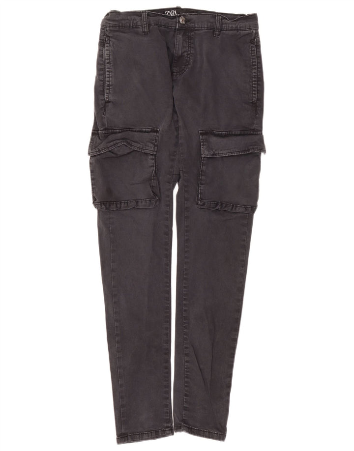 Zara Slim Cargo-Hose für Herren, EU 38, Größe S, W30, L30, Grau, Baumwolle