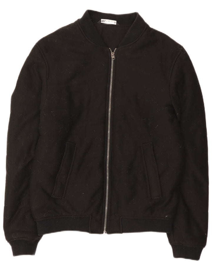 Zara Herren Bomberjacke UK 40 Große schwarze Baumwolle