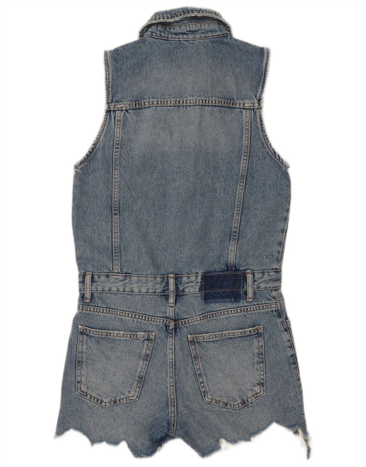 Ärmelloser Jeans-Playsuit für Damen von Zara, UK 10, Größe S, Blau, Baumwolle
