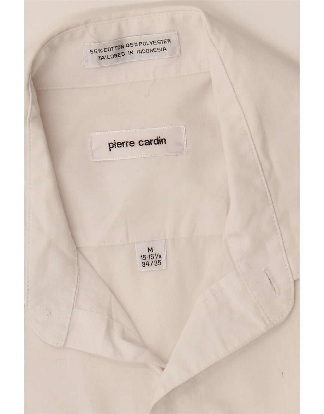 PIERRE CARDIN Mens Shirt Size 15/15 1/2 Medium White Cotton Vintage Pierre Cardin and Second-Hand Pierre Cardin from Messina Hembry 