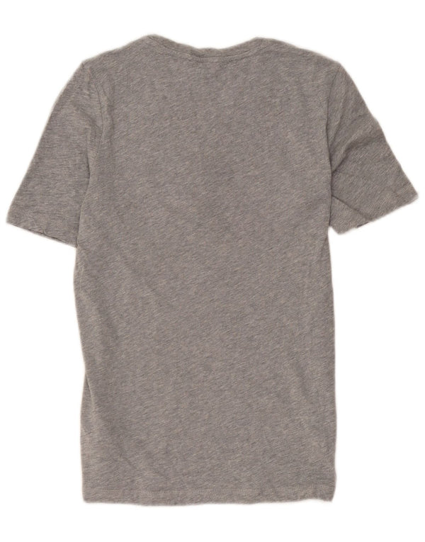Tommy Hilfiger Damen Grafik-T-Shirt-Oberteil UK 2 2XS Graue Baumwolle