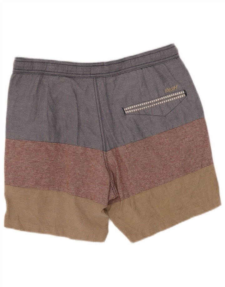 Volcom Herren-Freizeitshorts W32 Medium Mehrfarbige Colourblock-Baumwolle