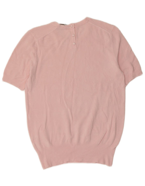 Zara Damen-Pullover mit kurzen Ärmeln und Rundhalsausschnitt, Gr. 18, XL, Rosa