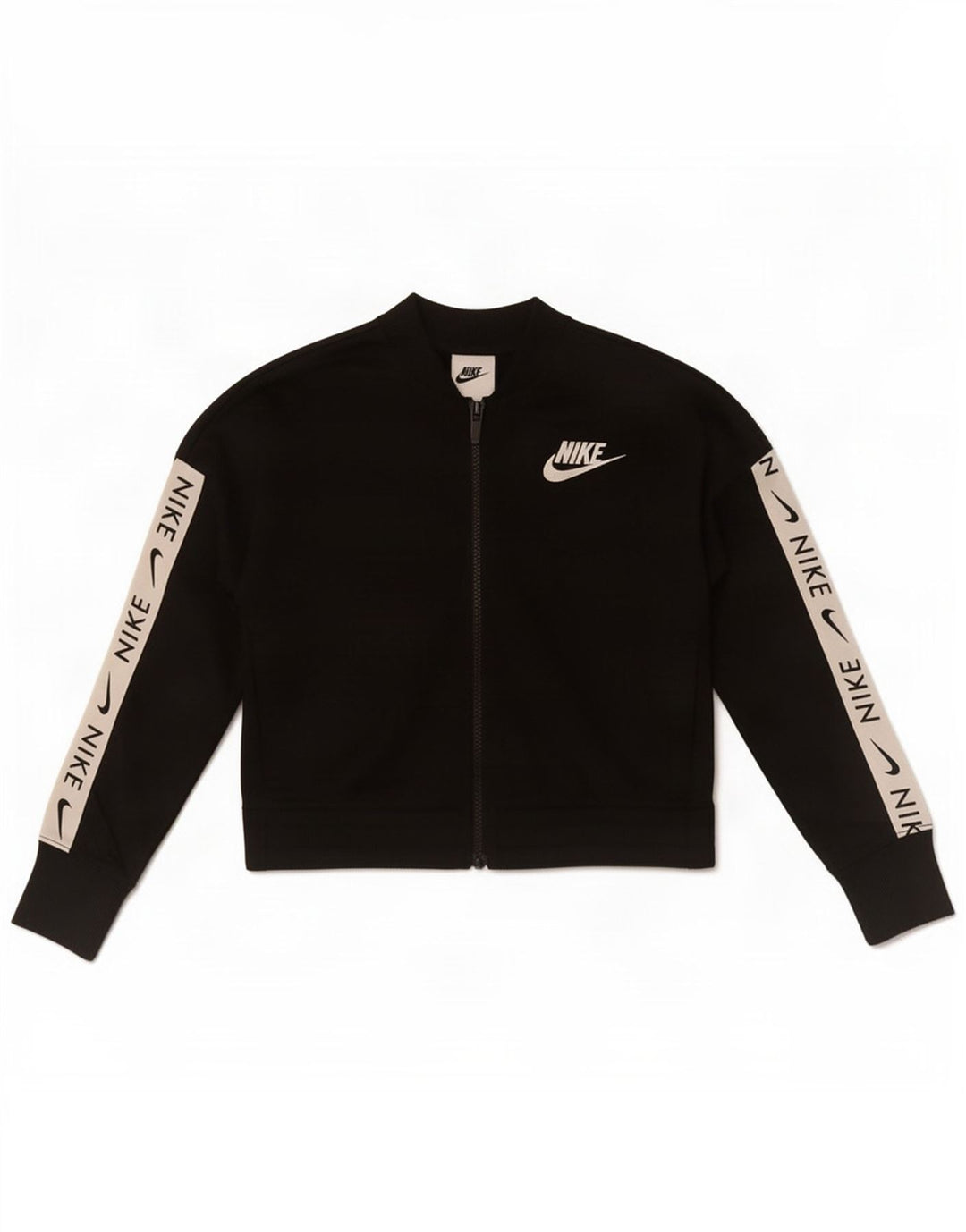 Nike Mädchen-Trainingsanzugoberteil mit Grafik, 8–9 Jahre, Größe S, Schwarz, Farbblock