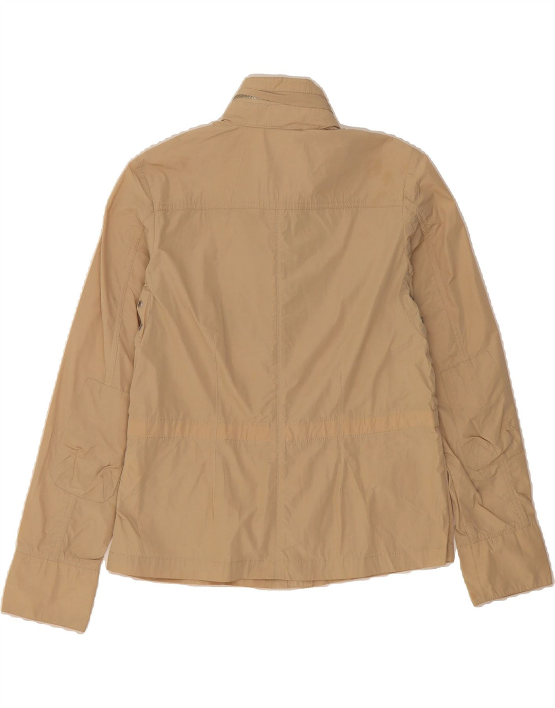 VINTAGE Womens Hooded Utility Jacket IT 42 Medium Beige Polyester Vintage Vintage and Second-Hand Vintage from Messina Hembry 