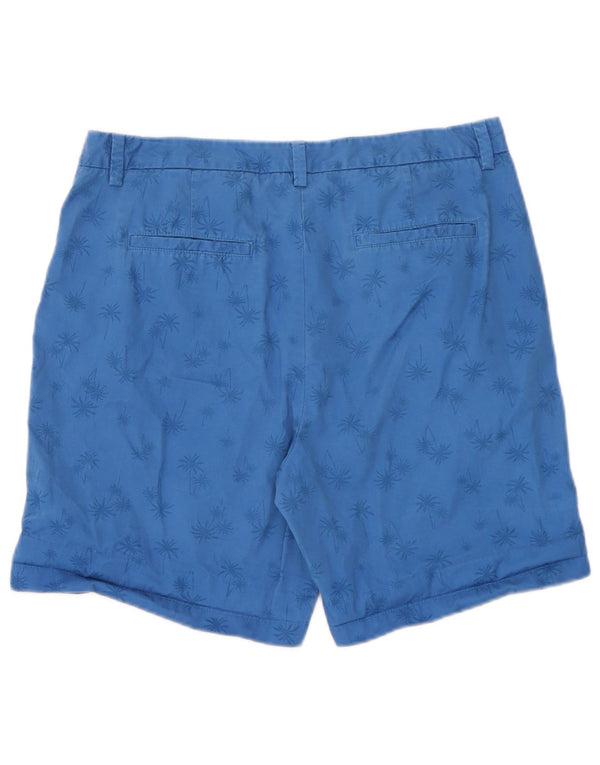 Marks & Spencer Damen Chinoshorts UK 14 Large W34 Blaue Hawaii-Baumwolle