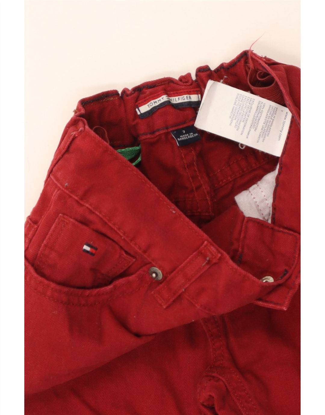 TOMMY HILFIGER Gerade Jeans für Jungen, 6–7 Jahre, W22, L22, Burgunderrot, Baumwolle