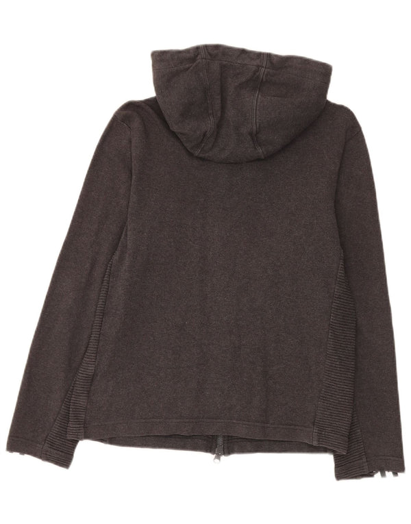 Adidas Damen Graphic Zip Hoodie Pullover UK 6 XS Graue Baumwolle