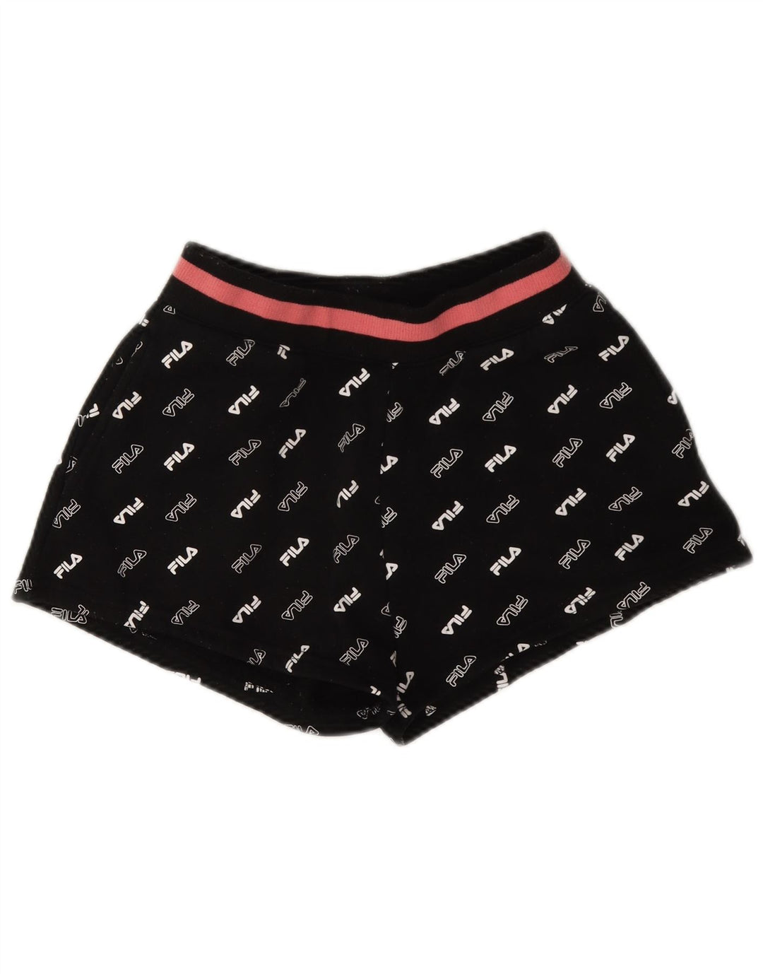 Fila Damen Graphic Sport Shorts UK 6 XS Schwarz Polyester