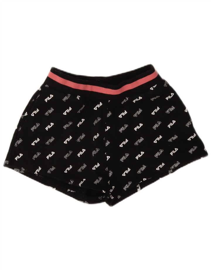 Fila Damen Graphic Sport Shorts UK 6 XS Schwarz Polyester