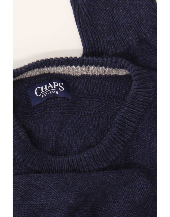 Chaps Herren-Pullover mit U-Boot-Ausschnitt, mittelgroß, marineblau gestreift