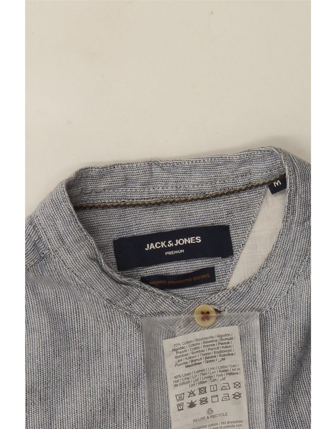 JACK & JONES Herrenhemd aus mittelblauer Nadelstreifen-Baumwolle