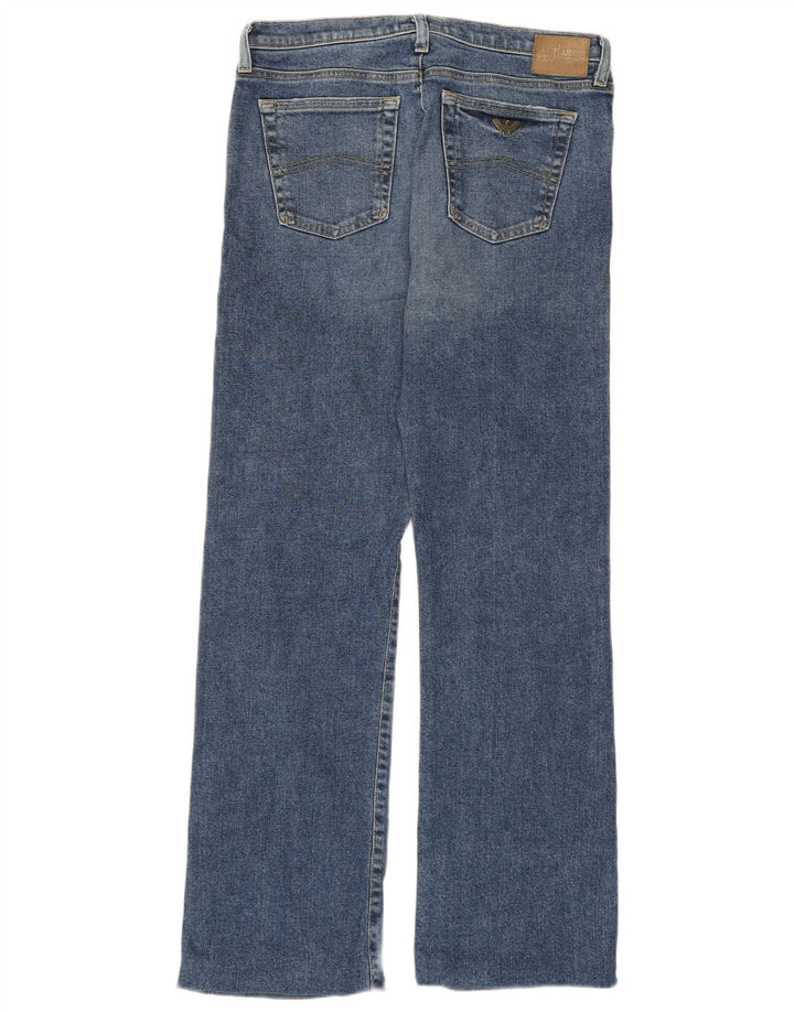 Armani Herren Bootcut Jeans W30 L29 Blaue Baumwolle