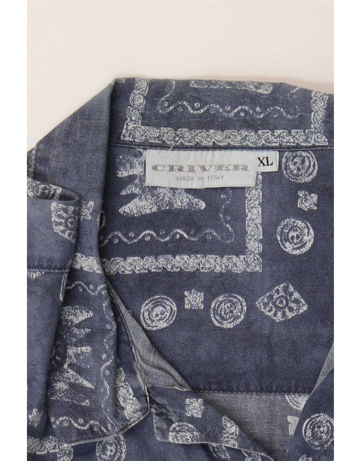 Criver Herren Kurzarmhemd XL Marineblau Geometrisch