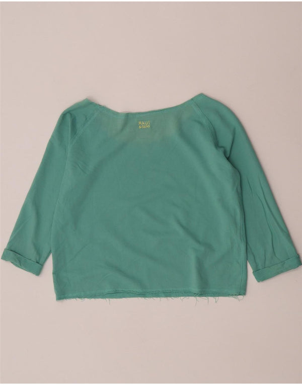 Maui and Sons Damen Crop Graphic Top 3/4 Ärmel UK 14 Medium Türkis