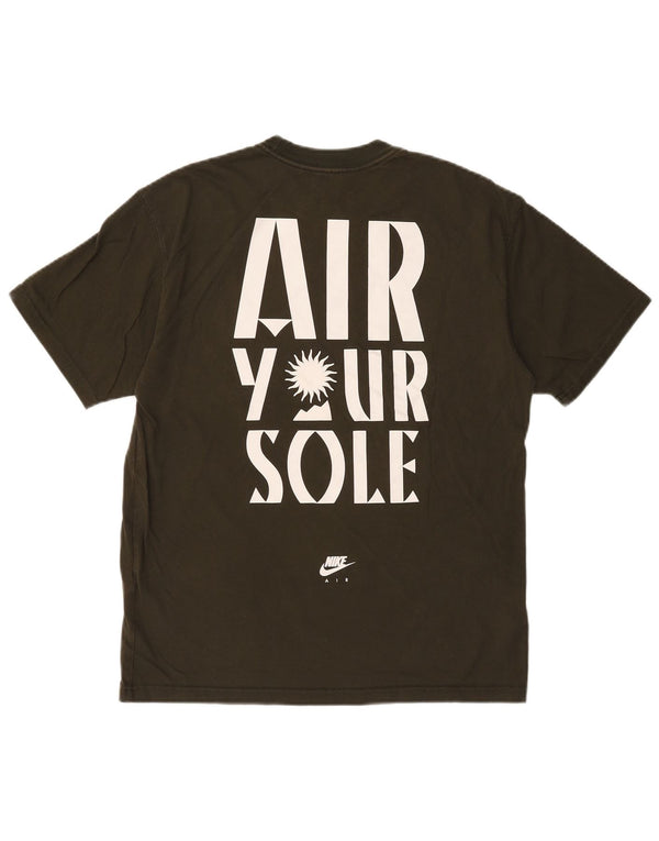 Nike Herren-T-Shirt mit lockerer Passform, Grafik, Größe L, Khaki, Baumwolle