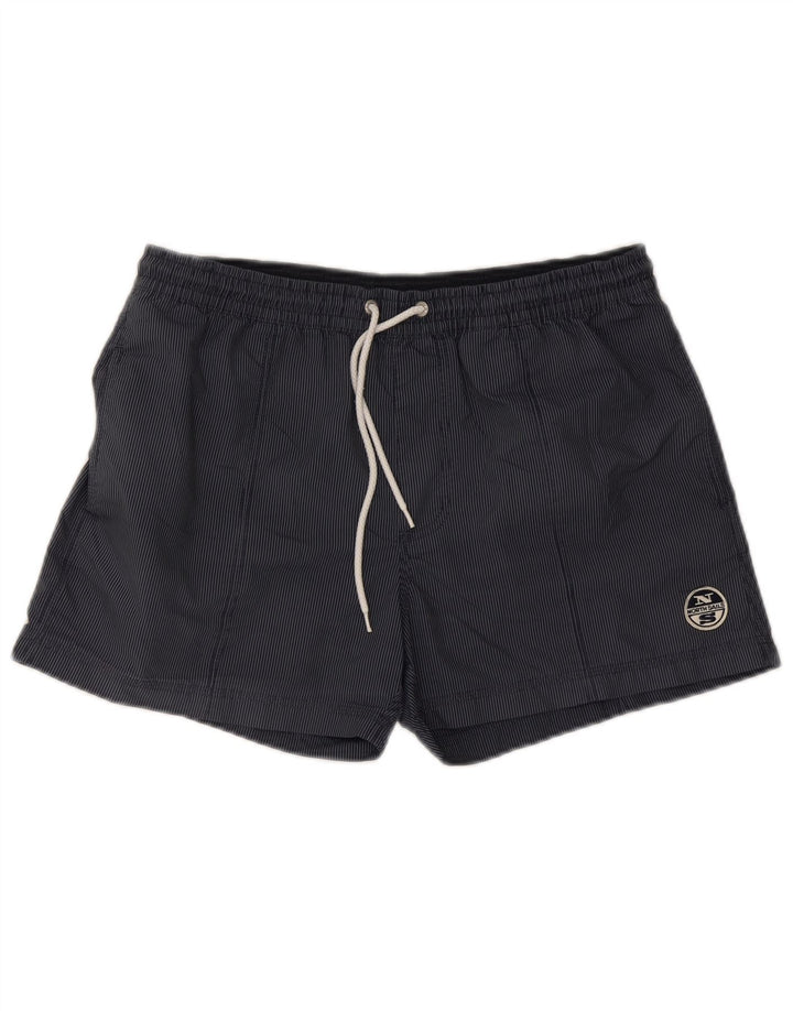 North Sails Herren-Badeshorts, groß, marineblau, gestreift, Polyester