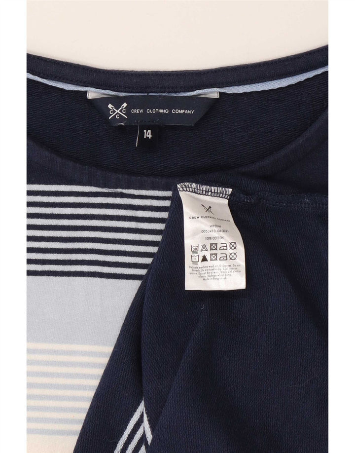 Crew Clothing Damen-Oberteil, langärmlig, UK-Gr. 44, Mittel, Marineblau, gestreift