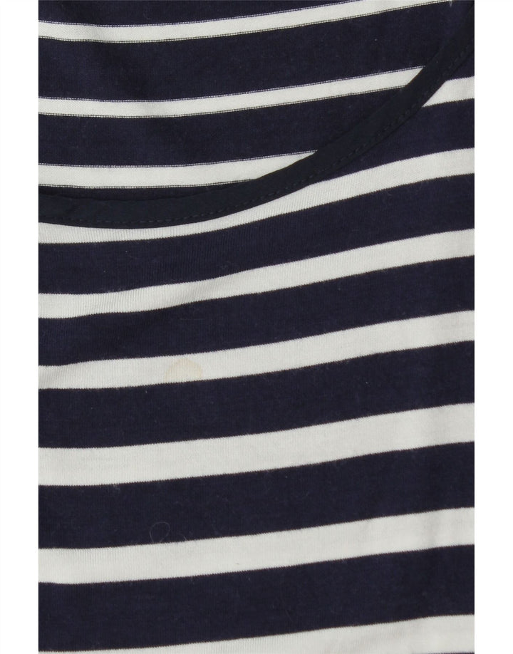 OASIS Womens Vest Top UK 10 Small Navy Blue Striped Viscose Vintage Oasis and Second-Hand Oasis from Messina Hembry 