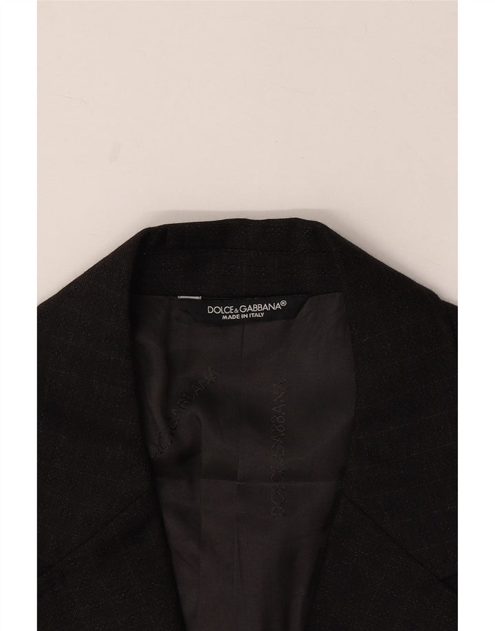 DOLCE & GABBANA Herren-Blazer mit 2 Knöpfen, UK 38, Mittelgrau kariert