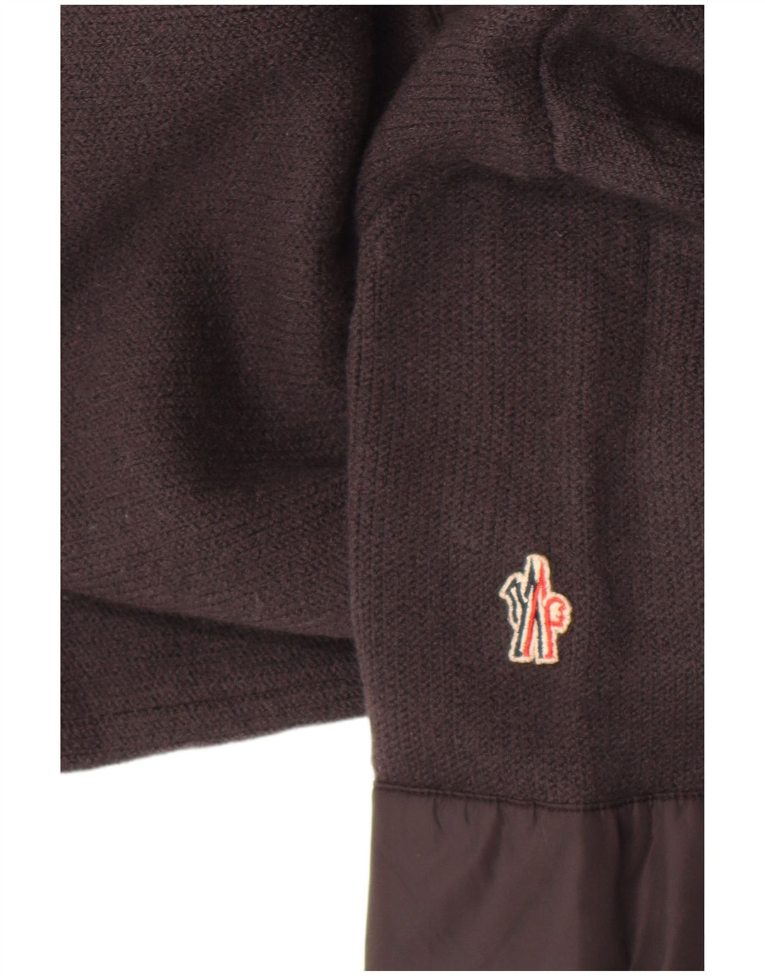 Moncler Herren-Pullover mit Reißverschluss am Hals, große graue Wolle