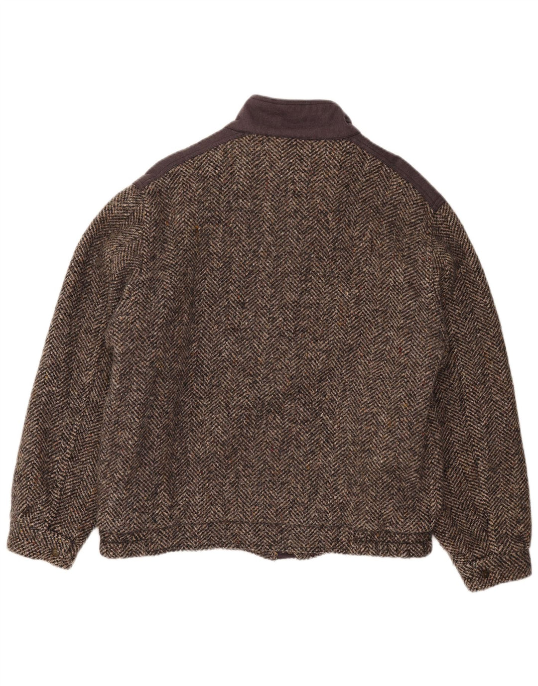 Faciba Herren Bomberjacke IT 56 3XL Braune Colourblock-Wolle