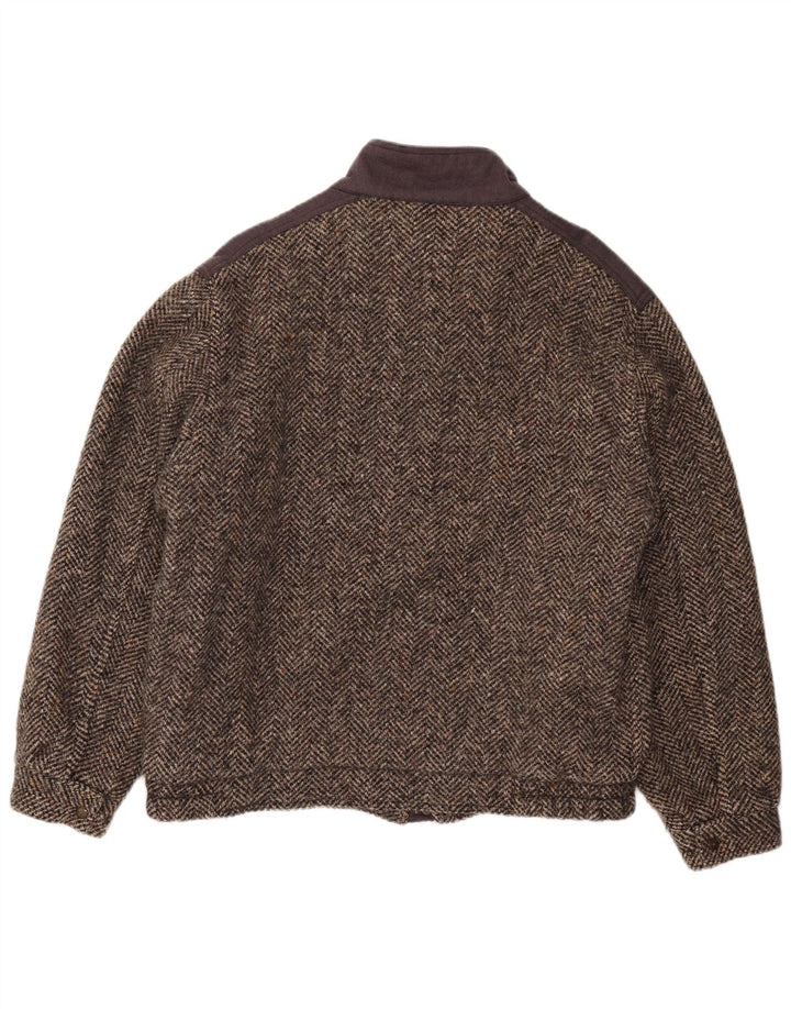 Faciba Herren Bomberjacke IT 56 3XL Braune Colourblock-Wolle