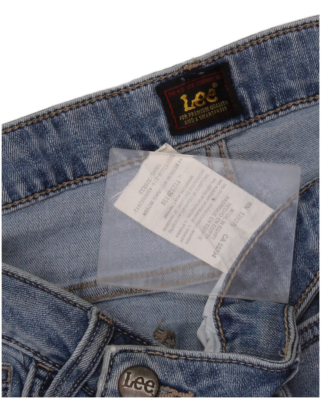 Lee Damen Capri-Jeans mit hohem Bund, US 14, Größe L, W32, L20, blaue Baumwolle