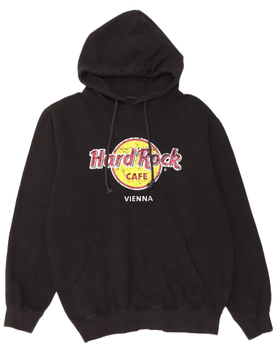 HARD ROCK CAFE Herren-Kapuzenpullover mit Wiener Grafik, groß, aus schwarzer Baumwolle