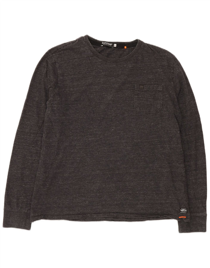 SUPERDRY Herren-Oberteil, langärmelig, 2XL, grau meliert, Baumwolle